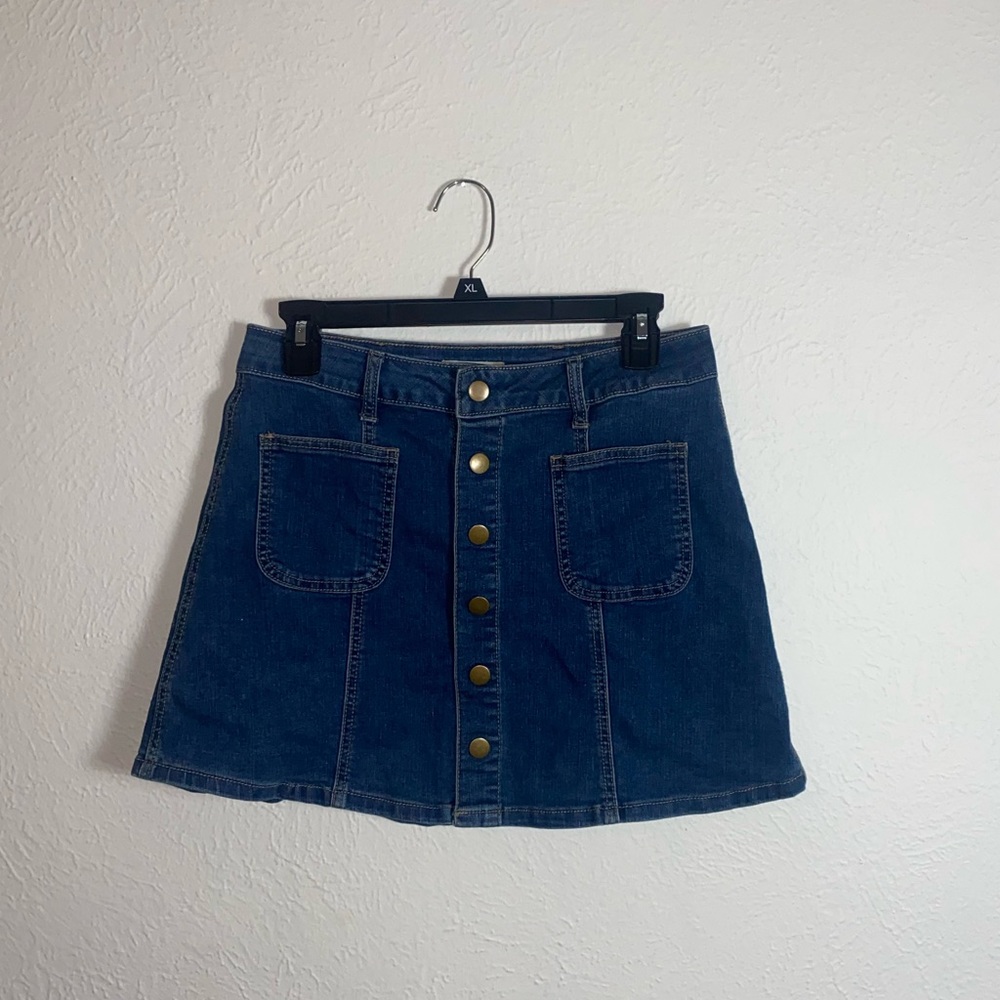 back to school altar’d state denim skirt